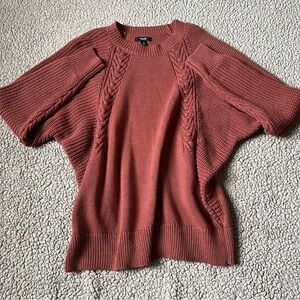 Simply Vera Wang Knit Oversized Mixed Stitch Dolman Sweater Pastel Red Women’s M